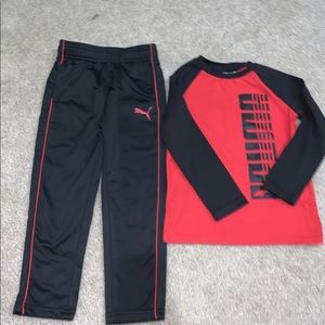 Puma US Size 4 Track Suit Black And Red Toddler